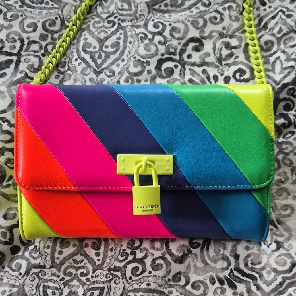 Kurt Geiger Multicolor Striped Clutch